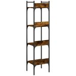 Casa si Gradina - Mobilier - Biblioteci si rafturi - Biblioteci - Biblioteca 4 niveluri, stejar fumuriu, 35x30x138,5 cm - Infinity.ro