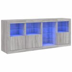 Casa si Gradina - Mobilier - Comode si corpuri - Comode - Servanta cu lumini LED, gri sonoma, 164x37x67 cm - Infinity.ro