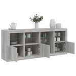 Casa si Gradina - Mobilier - Comode si corpuri - Comode - Servanta cu lumini LED, gri sonoma, 164x37x67 cm - Infinity.ro