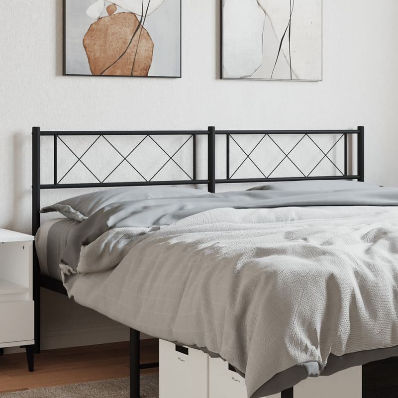 Casa si Gradina - Mobilier - Paturi si accesorii - Accesorii paturi - Tablie de pat metalica, negru, 150 cm - Infinity.ro