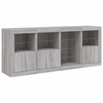 Casa si Gradina - Mobilier - Comode si corpuri - Comode - Servanta cu lumini LED, gri sonoma, 164x37x67 cm - Infinity.ro