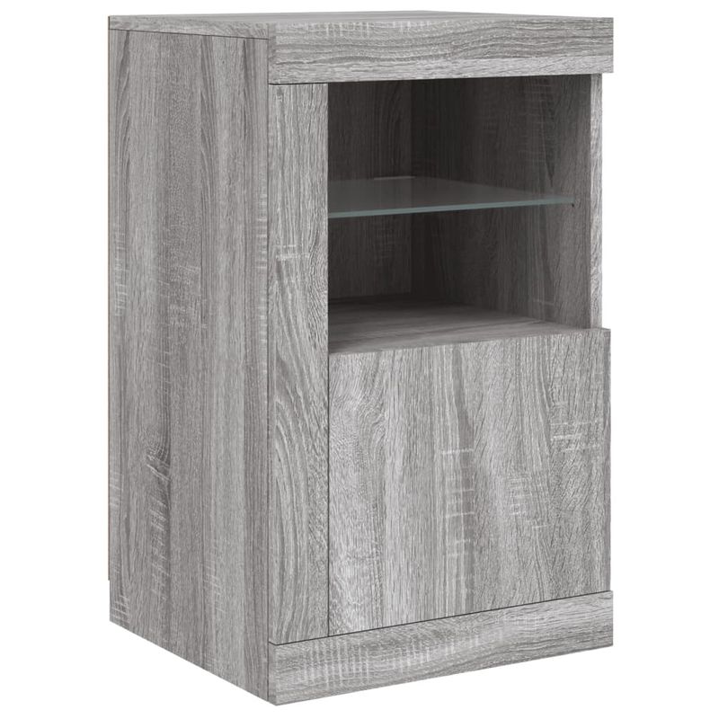 Casa si Gradina - Mobilier - Comode si corpuri - Comode - Servanta cu lumini LED, gri sonoma, 164x37x67 cm - Infinity.ro