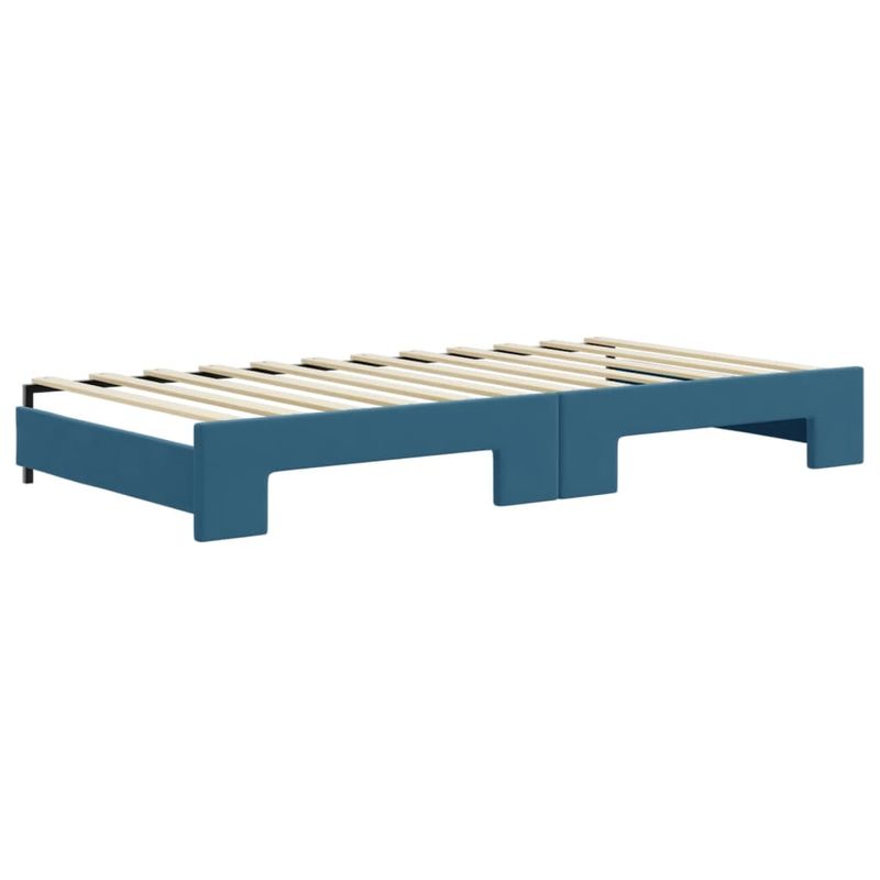Casa si Gradina - Mobilier - Paturi si accesorii - Paturi - Pat de zi cu extensie si saltele, albastru, 100x200 cm, catifea - Infinity.ro