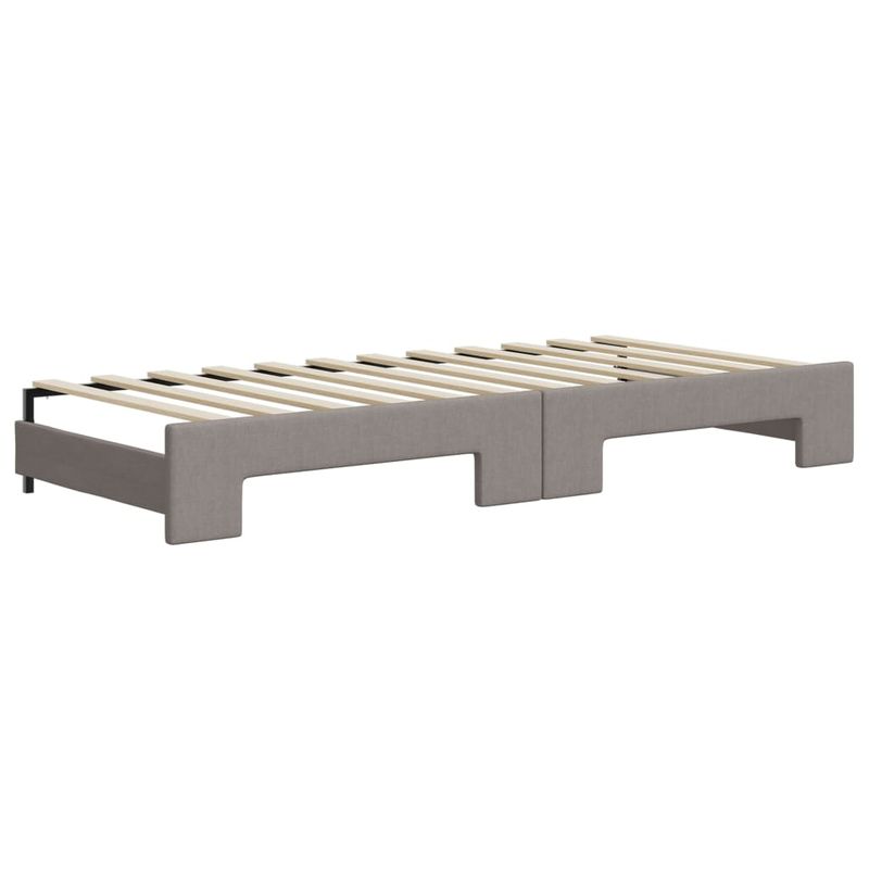 Casa si Gradina - Mobilier - Paturi si accesorii - Paturi - Pat de zi cu extensie si sertare, gri taupe, 100x200 cm, textil - Infinity.ro