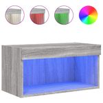 Casa si Gradina - Mobilier - Comode si corpuri - Comode - Comoda TV cu lumini LED, gri sonoma, 60x30x30 cm - Infinity.ro