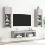 Casa si Gradina - Mobilier - Comode si corpuri - Comode - Comoda TV cu lumini LED, gri sonoma, 60x30x30 cm - Infinity.ro