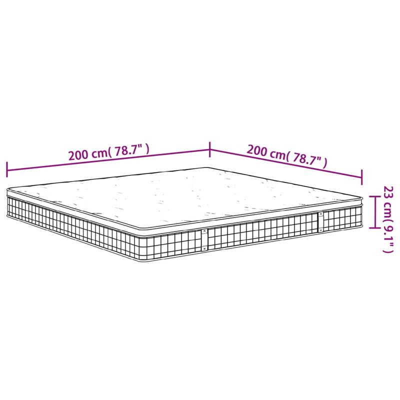 Casa si Gradina - Mobilier - Saltele si somiere - Saltele - Saltea cu arcuri bonnell King Size, fermitate medie, 200x200 cm - Infinity.ro