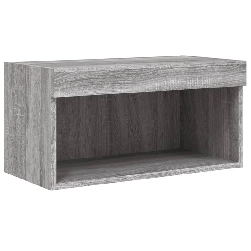 Casa si Gradina - Mobilier - Comode si corpuri - Comode - Comoda TV cu lumini LED, gri sonoma, 60x30x30 cm - Infinity.ro