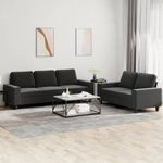 Casa si Gradina - Mobilier - Seturi de mobilier - Seturi living - Set de canapele, 2 piese, negru, material textil - Infinity.ro