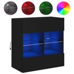 Casa si Gradina - Mobilier - Comode si corpuri - Comode - Comoda TV de perete cu lumini LED, negru, 58,5x30x60,5 cm - Infinity.ro