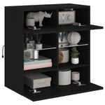 Casa si Gradina - Mobilier - Comode si corpuri - Comode - Comoda TV de perete cu lumini LED, negru, 58,5x30x60,5 cm - Infinity.ro