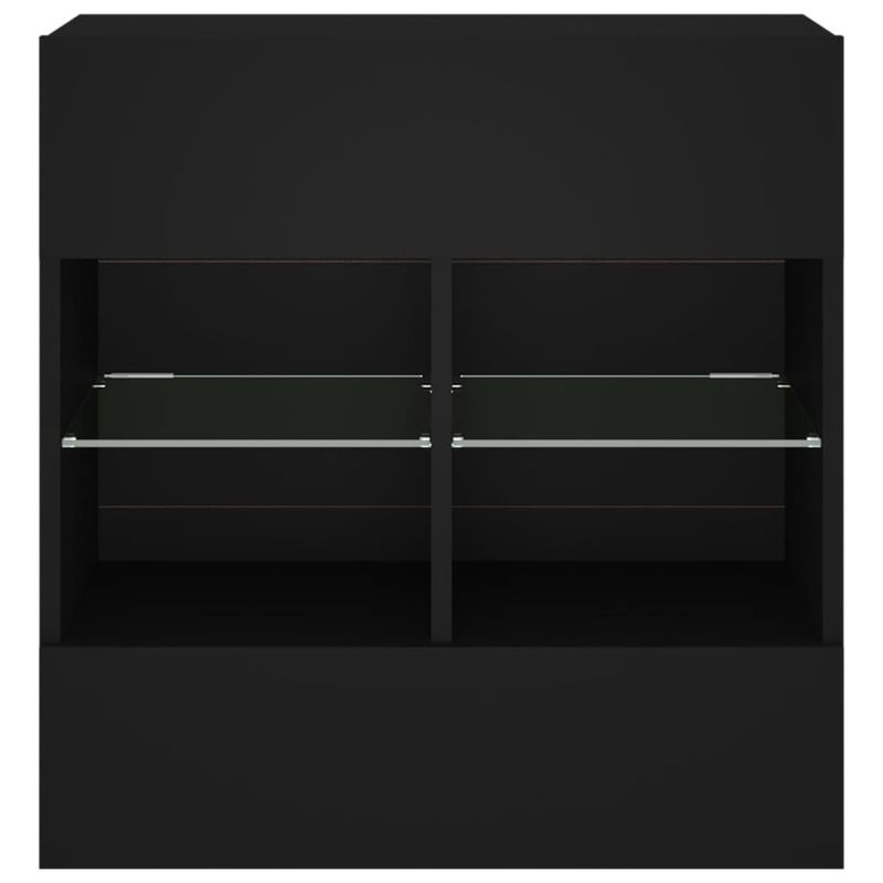 Casa si Gradina - Mobilier - Comode si corpuri - Comode - Comoda TV de perete cu lumini LED, negru, 58,5x30x60,5 cm - Infinity.ro
