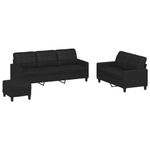 Casa si Gradina - Mobilier - Seturi de mobilier - Seturi living - Set de canapele cu perne, 3 piese, negru, piele ecologica - Infinity.ro