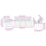 Casa si Gradina - Mobilier - Seturi de mobilier - Seturi living - Set de canapele cu perne, 3 piese, gri inchis, textil - Infinity.ro