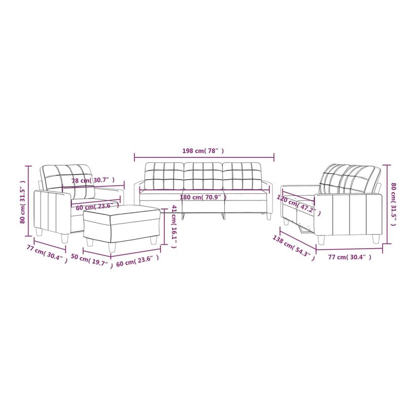 Casa si Gradina - Mobilier - Seturi de mobilier - Seturi living - Set de canapele cu perne, 4 piese, negru, piele ecologica - Infinity.ro