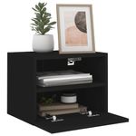 Casa si Gradina - Mobilier - Comode si corpuri - Comode - Comode TV de perete, 2 buc., negru, 40x30x30 cm, lemn prelucrat - Infinity.ro