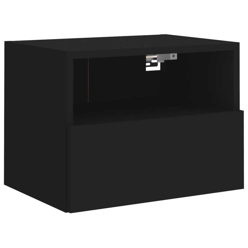 Casa si Gradina - Mobilier - Comode si corpuri - Comode - Comode TV de perete, 2 buc., negru, 40x30x30 cm, lemn prelucrat - Infinity.ro
