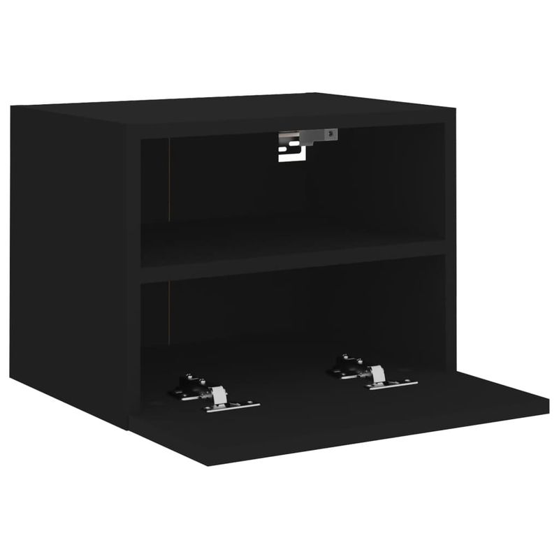 Casa si Gradina - Mobilier - Comode si corpuri - Comode - Comode TV de perete, 2 buc., negru, 40x30x30 cm, lemn prelucrat - Infinity.ro