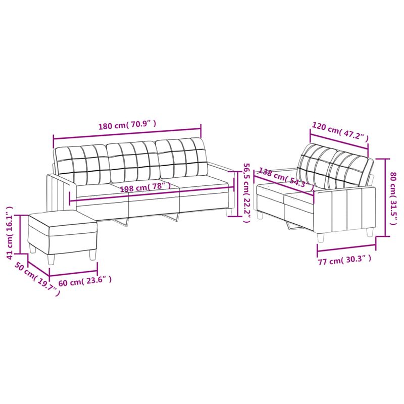 Casa si Gradina - Mobilier - Seturi de mobilier - Seturi living - Set de canapele cu perne, 3 piese, negru, piele ecologica - Infinity.ro