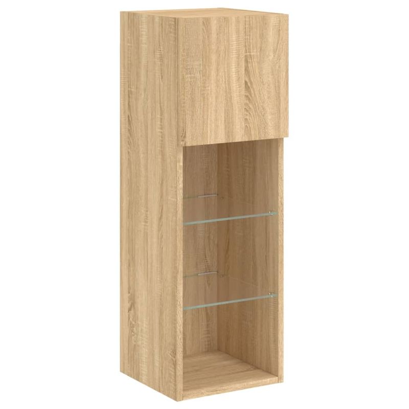 Casa si Gradina - Mobilier - Comode si corpuri - Comode - Unitati de perete TV cu LED-uri, 5 piese, stejar sonoma, lemn - Infinity.ro