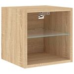 Casa si Gradina - Mobilier - Comode si corpuri - Comode - Unitati de perete TV cu LED-uri, 8 piese, stejar sonoma, lemn - Infinity.ro