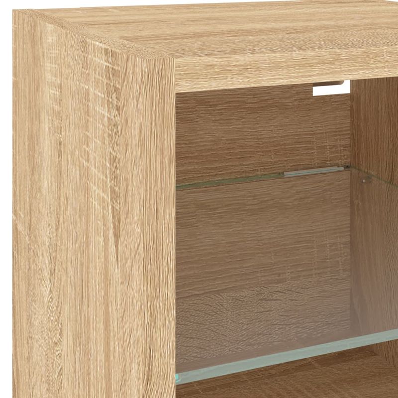 Casa si Gradina - Mobilier - Comode si corpuri - Comode - Unitati de perete TV cu LED-uri, 8 piese, stejar sonoma, lemn - Infinity.ro