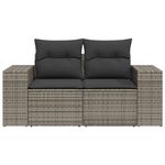 Casa si Gradina - Gradina si terasa - Mobilier exterior - Canapele si fotolii gradina - Canapea de gradina cu perne, 2 locuri, gri, poliratan - Infinity.ro