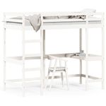 Casa si Gradina - Mobilier - Paturi si accesorii - Paturi - Cadru pat supraetajat cu birou, alb, 90x190 cm, lemn masiv pin - Infinity.ro