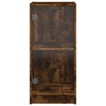 Casa si Gradina - Mobilier - Comode si corpuri - Comode - Dulap lateral cu usi din sticla, stejar fumuriu, 35x37x75,5 cm - Infinity.ro