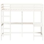 Casa si Gradina - Mobilier - Paturi si accesorii - Paturi - Cadru pat supraetajat cu birou, alb, 90x190 cm, lemn masiv pin - Infinity.ro