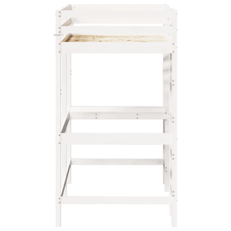 Casa si Gradina - Mobilier - Paturi si accesorii - Paturi - Cadru pat supraetajat cu birou, alb, 90x190 cm, lemn masiv pin - Infinity.ro