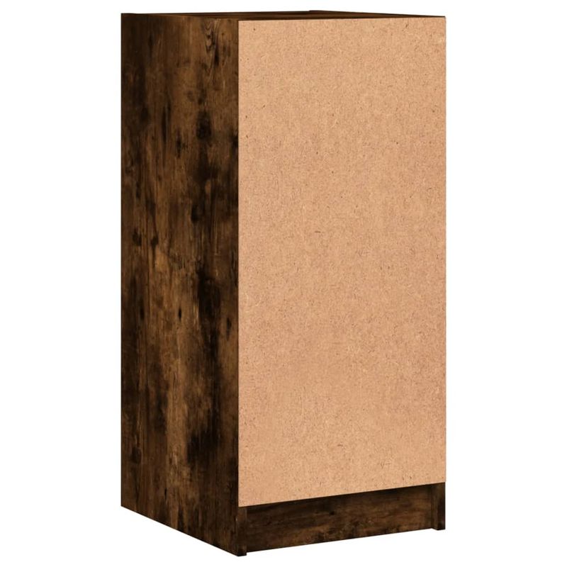 Casa si Gradina - Mobilier - Comode si corpuri - Comode - Dulap lateral cu usi din sticla, stejar fumuriu, 35x37x75,5 cm - Infinity.ro