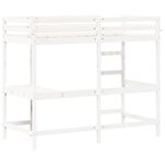 Casa si Gradina - Mobilier - Paturi si accesorii - Paturi - Cadru pat supraetajat cu birou, alb, 90x190 cm, lemn masiv pin - Infinity.ro