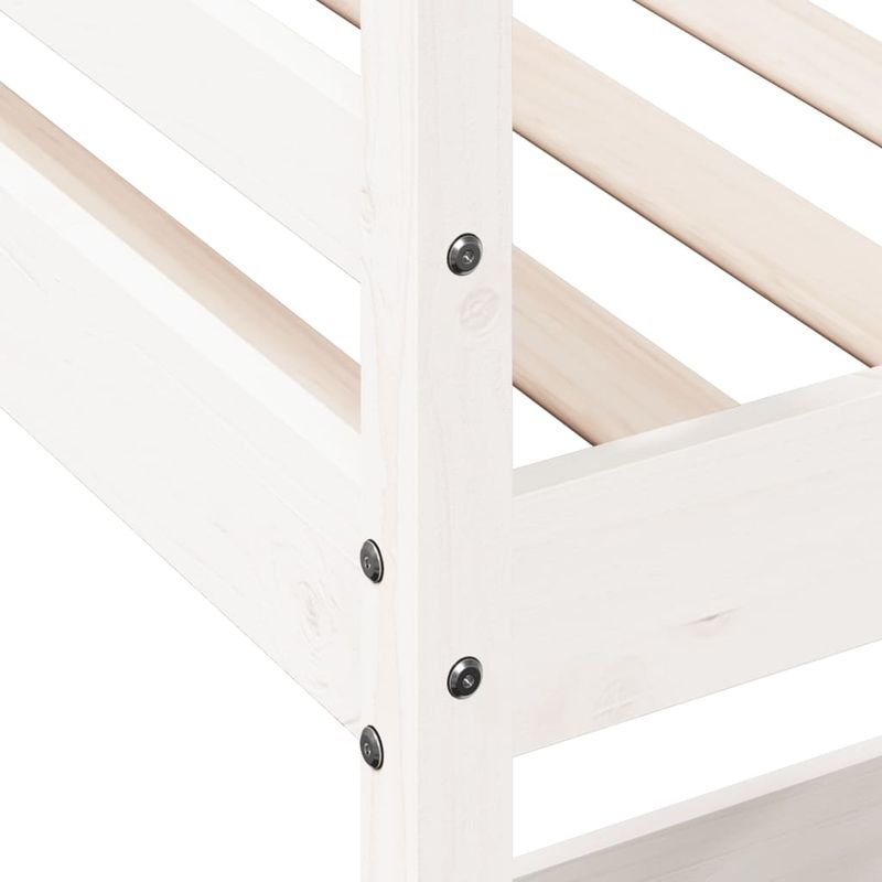 Casa si Gradina - Mobilier - Paturi si accesorii - Paturi - Cadru pat supraetajat cu birou, alb, 90x190 cm, lemn masiv pin - Infinity.ro