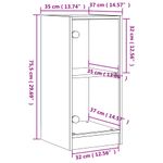 Casa si Gradina - Mobilier - Comode si corpuri - Comode - Dulap lateral cu usi din sticla, stejar fumuriu, 35x37x75,5 cm - Infinity.ro