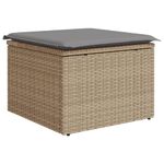 Casa si Gradina - Gradina si terasa - Mobilier exterior - Scaune si sezlonguri gradina - Taburet de gradina cu pernă, bej, 55x55x37 cm, poliratan, bej și gri, model cu depozitare și sac - Infinity.ro