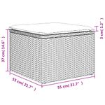 Casa si Gradina - Gradina si terasa - Mobilier exterior - Scaune si sezlonguri gradina - Taburet de gradina cu pernă, bej, 55x55x37 cm, poliratan, bej și gri, model cu depozitare și sac - Infinity.ro