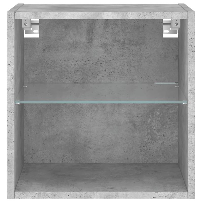 Casa si Gradina - Mobilier - Comode si corpuri - Comode - Noptiera cu lumini LED montata pe perete, gri beton - Infinity.ro