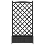 Casa si Gradina - Gradinarit si plante - Plante si ghivece - Ghivece si suporturi - Jardiniera cu spalier, negru, lemn masiv de brad - Infinity.ro