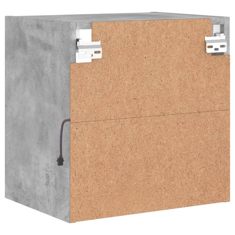 Casa si Gradina - Mobilier - Comode si corpuri - Comode - Noptiera cu lumini LED montata pe perete, gri beton - Infinity.ro