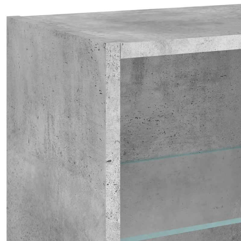 Casa si Gradina - Mobilier - Comode si corpuri - Comode - Noptiera cu lumini LED montata pe perete, gri beton - Infinity.ro