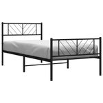 Casa si Gradina - Mobilier - Paturi si accesorii - Paturi - Cadru pat metalic cu tablii de cap/picioare, negru, 100x200 cm - Infinity.ro