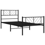 Casa si Gradina - Mobilier - Paturi si accesorii - Paturi - Cadru pat metalic cu tablii de cap/picioare, negru, 100x200 cm - Infinity.ro