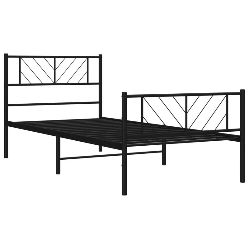 Casa si Gradina - Mobilier - Paturi si accesorii - Paturi - Cadru pat metalic cu tablii de cap/picioare, negru, 100x200 cm - Infinity.ro