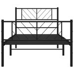 Casa si Gradina - Mobilier - Paturi si accesorii - Paturi - Cadru pat metalic cu tablii de cap/picioare, negru, 100x200 cm - Infinity.ro