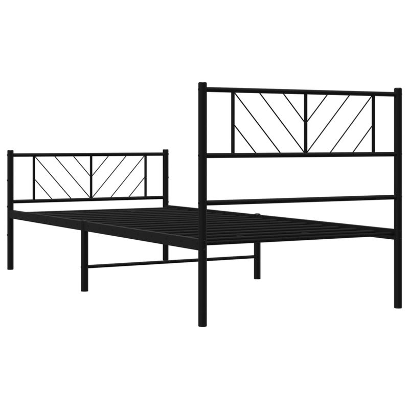 Casa si Gradina - Mobilier - Paturi si accesorii - Paturi - Cadru pat metalic cu tablii de cap/picioare, negru, 100x200 cm - Infinity.ro