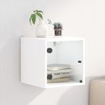 Casa si Gradina - Mobilier - Comode si corpuri - Noptiere - Noptiera cu usa de sticla, alb, 35x37x35 cm - Infinity.ro