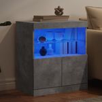 Casa si Gradina - Mobilier - Comode si corpuri - Comode - Servanta cu lumini LED, gri beton, 60x37x67 cm - Infinity.ro