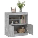 Casa si Gradina - Mobilier - Comode si corpuri - Comode - Servanta cu lumini LED, gri beton, 60x37x67 cm - Infinity.ro