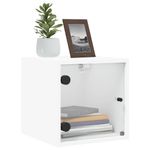 Casa si Gradina - Mobilier - Comode si corpuri - Noptiere - Noptiera cu usa de sticla, alb, 35x37x35 cm - Infinity.ro